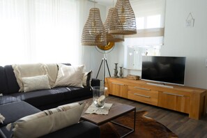 Televisie en een open haard