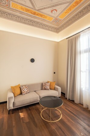 Deluxe Suite, 1 Queen Bed, Non Smoking, Balcony | Living area - Bouquet Luxury Rooms (Chania)