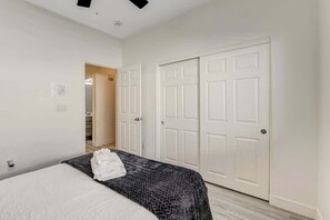 4 bedrooms, iron/ironing board, travel cot, WiFi