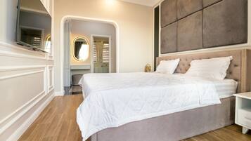 Villa, 2 soverom | Sengetøy av topp kvalitet, memory foam-senger og individuelt dekorert