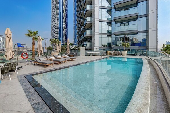 Pool - Stylish New Apt, Minutes from Downtown Dubai (Business Bay)