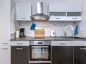 Microwave, oven, dishwasher, high chair