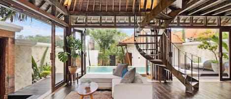 Villa, 3 Bedrooms, Private Pool | Living area | Flat-screen TV