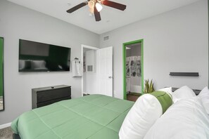 Premium bedding, individually decorated, individually furnished, desk