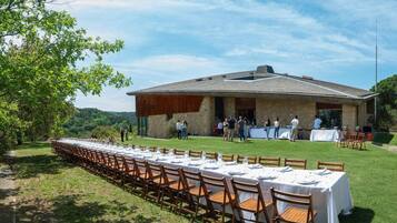 Outdoor banquet area