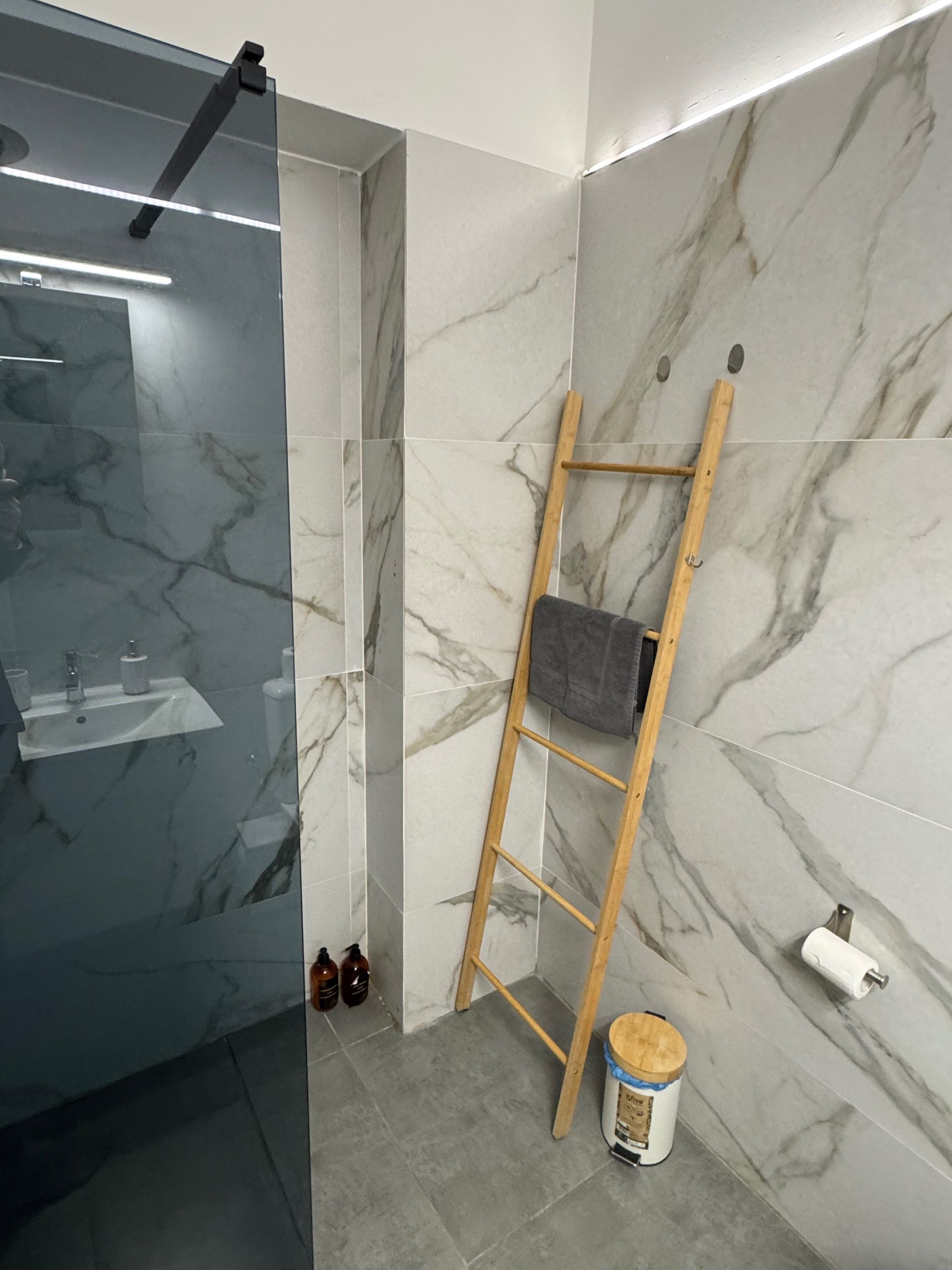 Dusche, Haartrockner, Handtücher