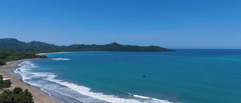On the beach, white sand