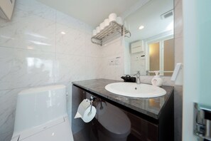 Apartment, Non Smoking, Balcony (D) | Bathroom | Combined shower/tub, hair dryer, slippers, towels - Ra Grande by Tranova (Tokyo)