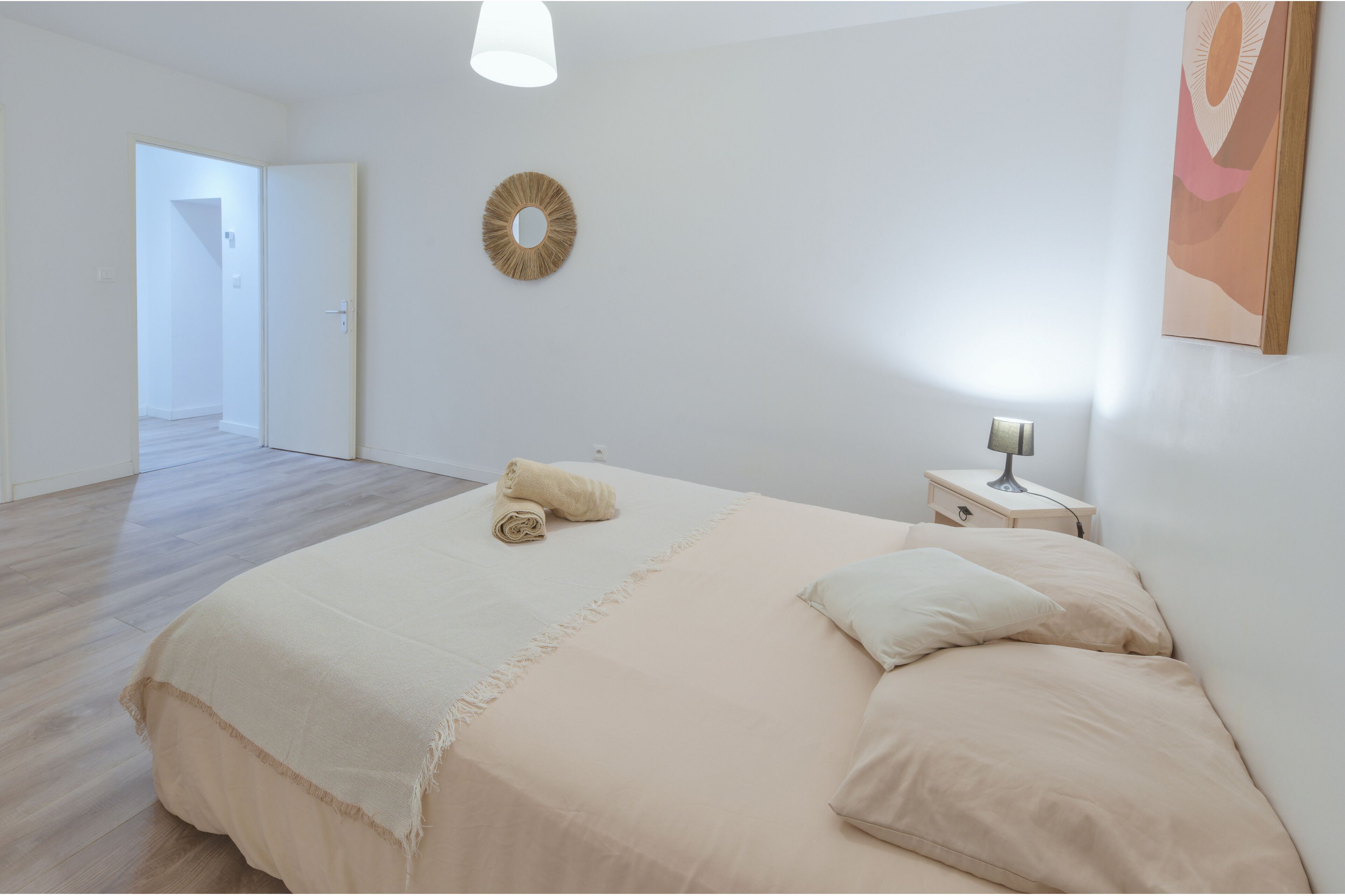 1 bedroom, desk, iron/ironing board, travel crib