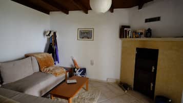 Een open haard en boeken