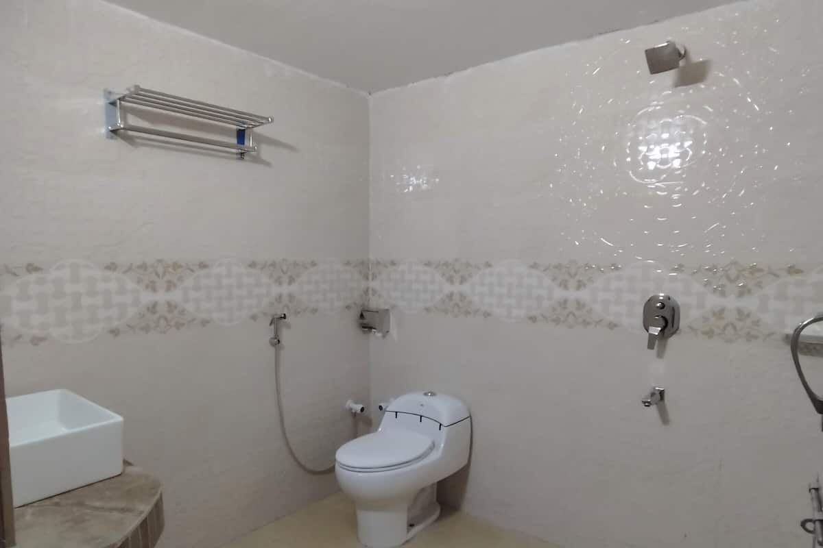 Towels, soap, shampoo, toilet paper