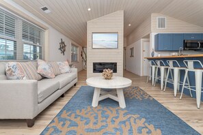 Smart TV, fireplace, video games