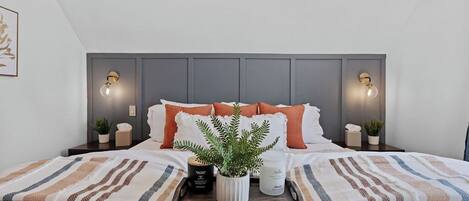 1 bedroom, desk, iron/ironing board, travel cot