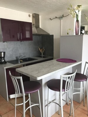 Fridge, microwave, coffee/tea maker