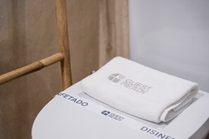 Ducha, secador de pelo, toallas