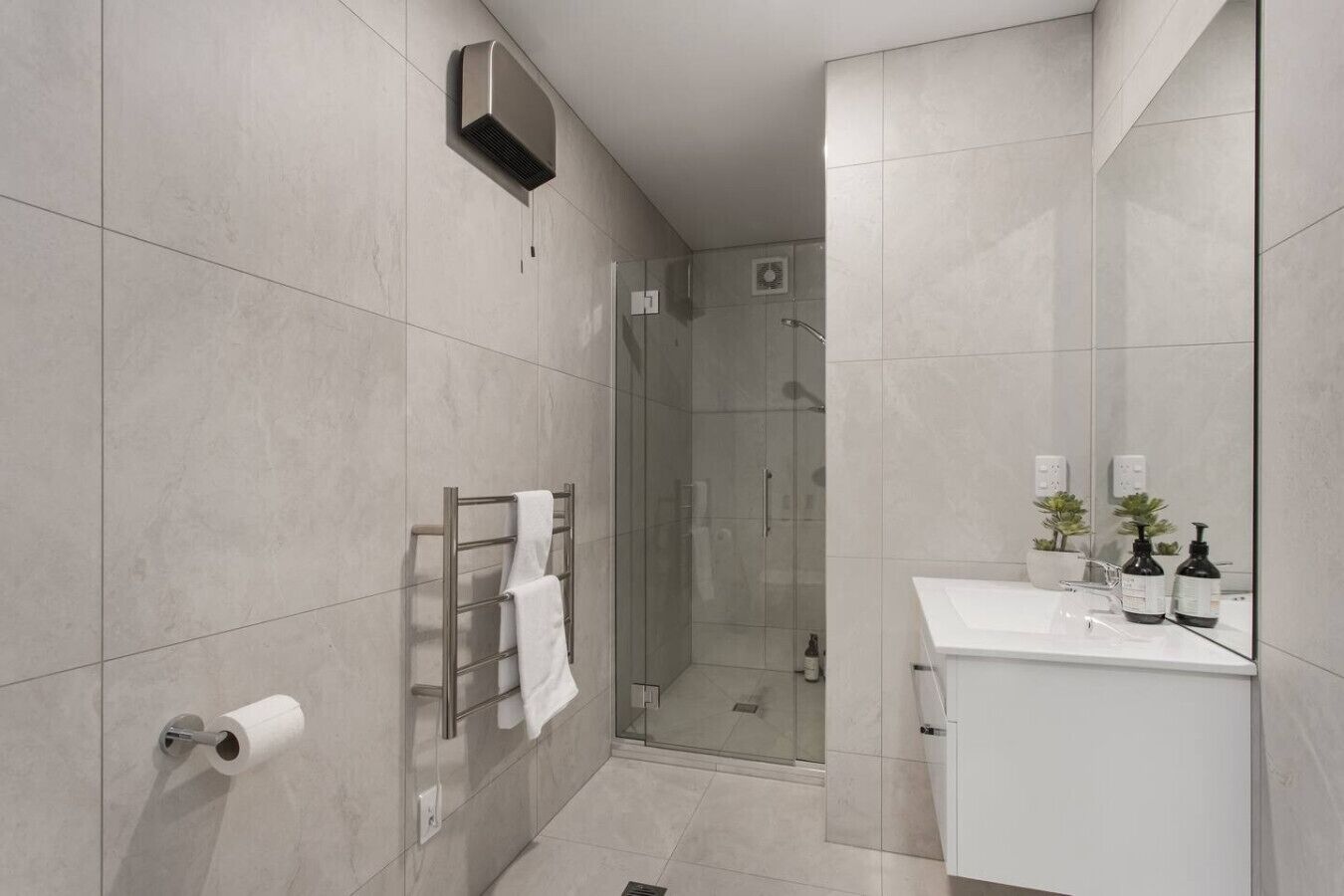 Hair dryer, towels