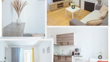 1 slaapkamer, een bureau, een strijkplank/strijkijzer, reisbedje