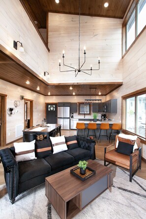 Smart TV, fireplace, video games, table football