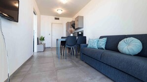 Apartment, 1 Bedroom, Terrace, Ocean View | Living room