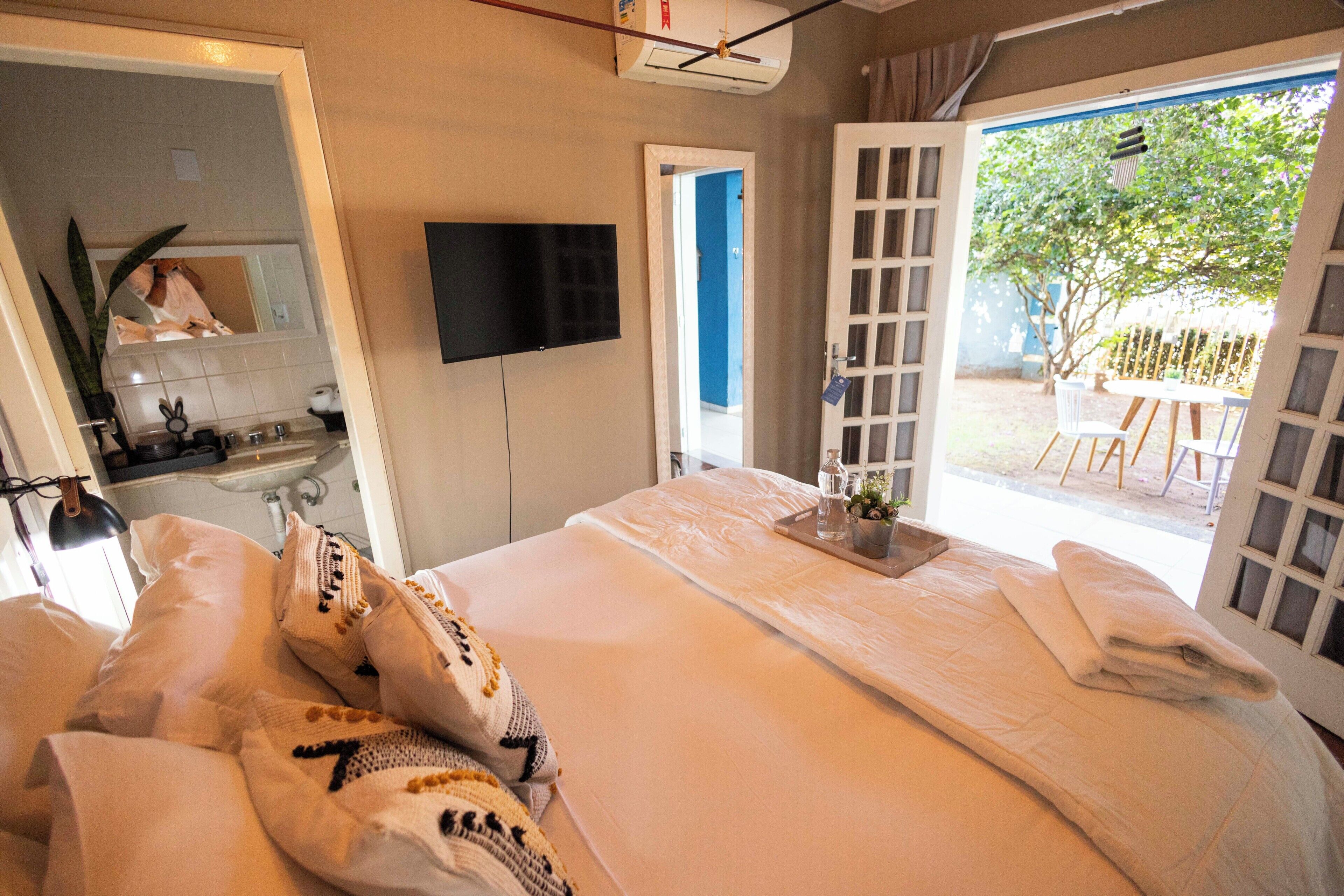 Chambre avec lits jumeaux, patio