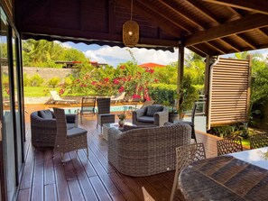 Family Villa, 3 Bedrooms, Private Pool, Pool View | Terrace/patio
