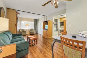 32-inch flat-screen TV with cable channels, DVD player, table tennis