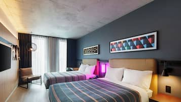 Chambre Standard, 2 grands lits, vue sur la ville | Literie hypoallergénique, minibar, coffre-fort pour ordinateur portable