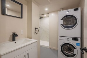Hair dryer, towels