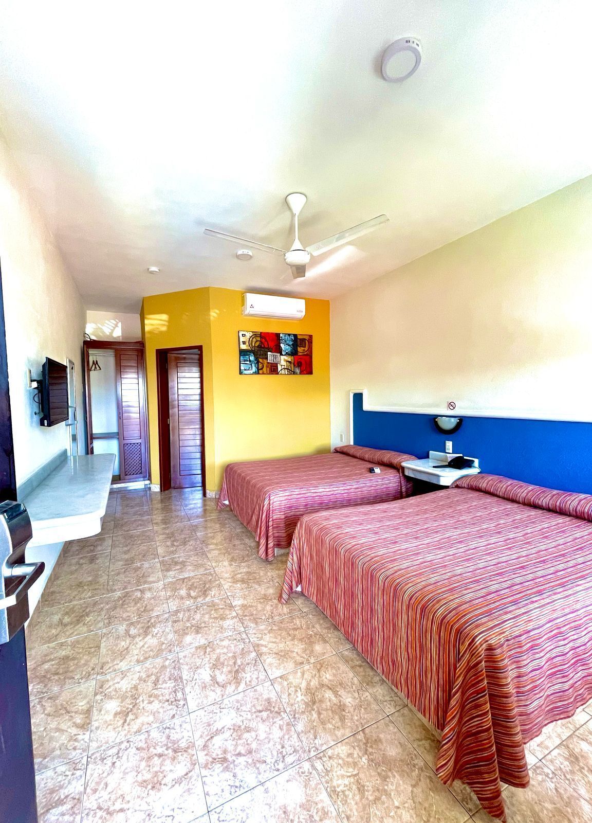 Double Room, 2 Double Beds, Non Smoking, City View | Free WiFi