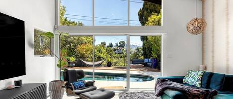 TV, fireplace, video games, books