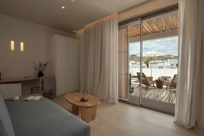 Private Executive Suite | Living area | 50-inch LED TV with satellite channels - Nuca Mykonos  (Mykonos)