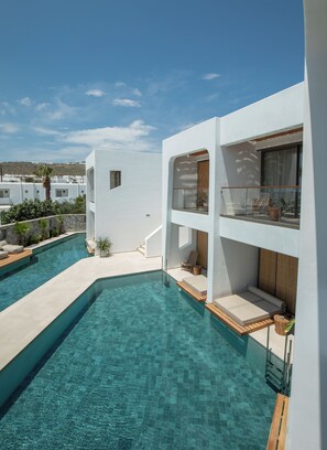 2 outdoor pools, pool umbrellas, pool loungers - Nuca Mykonos  (Mykonos)