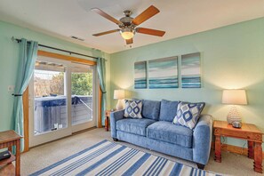 TV, fireplace, foosball