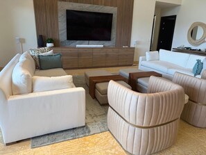 Smart TV, books, stereo, printers