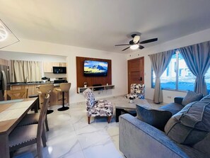 Family House, Multiple Beds, Kitchenette, Courtyard View | Living area - 4BR 14 pax Twin Villa-Bbq & private pool (Punta Cana)