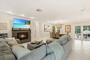 Télévision, cheminée