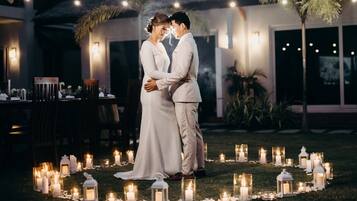 Outdoor banquet area