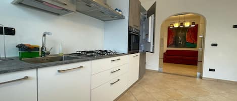 Fridge, oven, stovetop, dishwasher