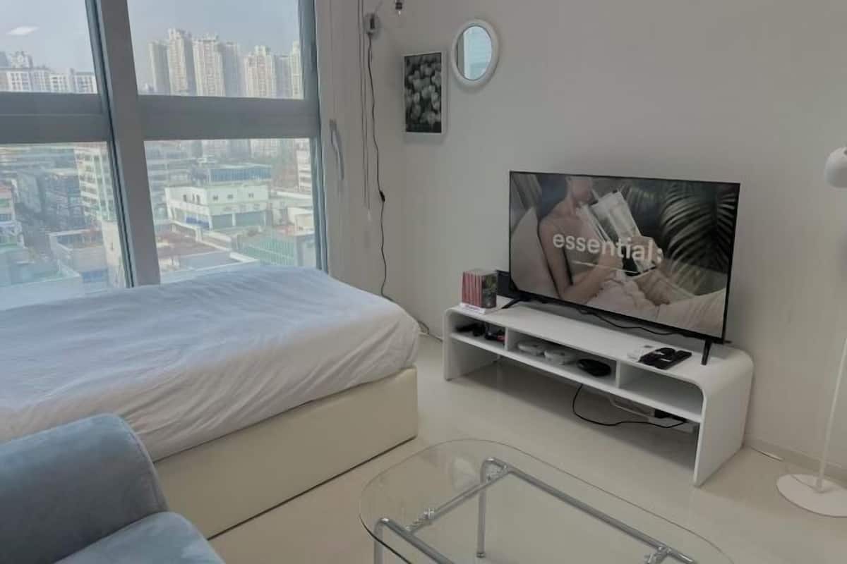 1 slaapkamer, een bureau, een laptopwerkplek, gratis wifi