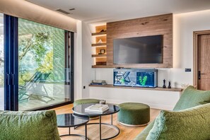 Living area - Villa Dominante - Vacation villa with pool in Corfu (Acharavi)