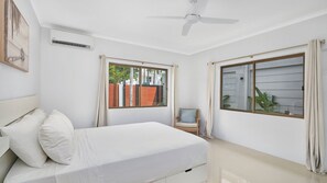 5 habitaciones, tabla de planchar con plancha, internet y ropa de cama 