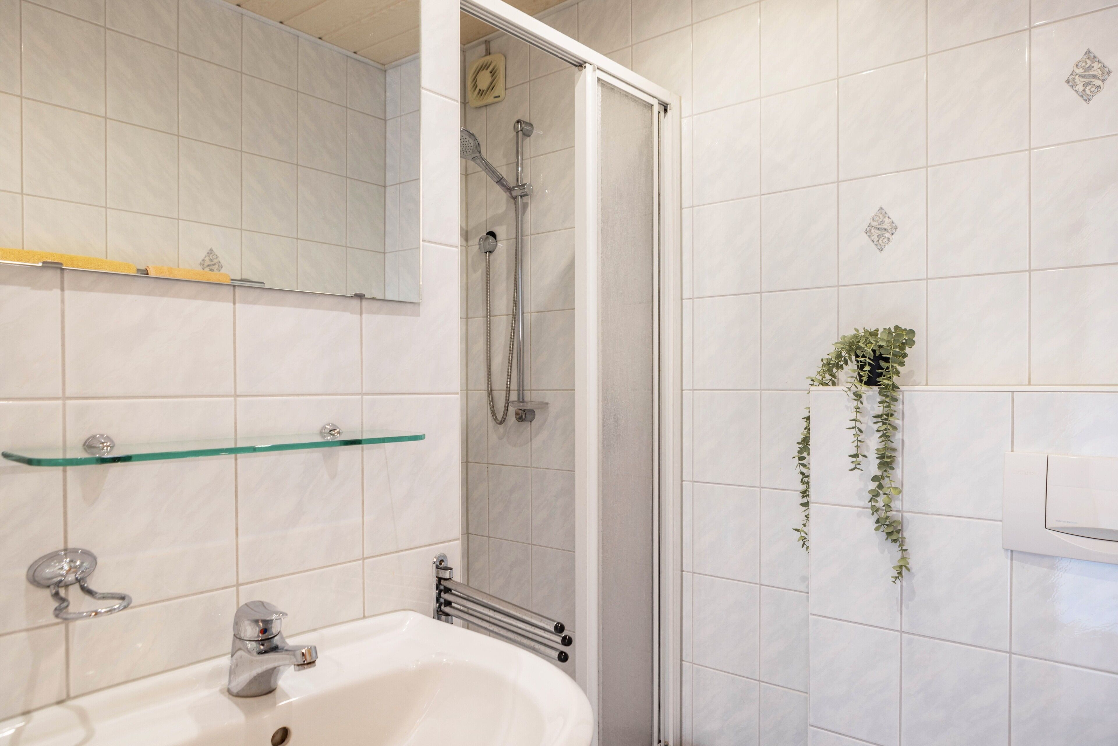 Dusche, Haartrockner, Handtücher