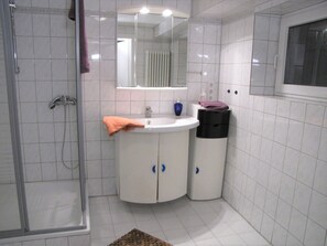 Dusche, Haartrockner, Handtücher