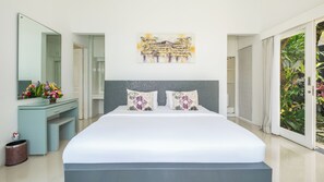 Villa, 3 Bedrooms, Pool View | 3 bedrooms, desk, laptop workspace, bed sheets