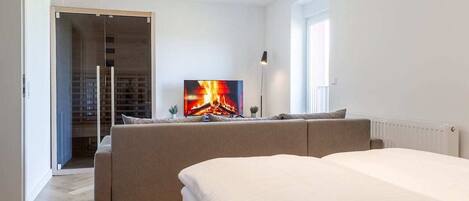 3 habitaciones, tabla de planchar con plancha, cuna de viaje y wifi