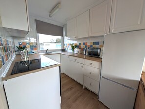 Fridge, microwave, oven, electric kettle