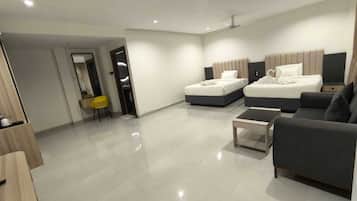 Deluxe Double Room | Desk, laptop workspace, bed sheets
