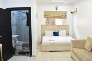 Slippers, towels, soap, toilet paper