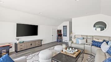 Smart TV, video games, foosball, table tennis