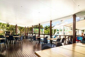 Enjoy al fresco dining with comfortable seating and stunning views of the surrounding landscape.